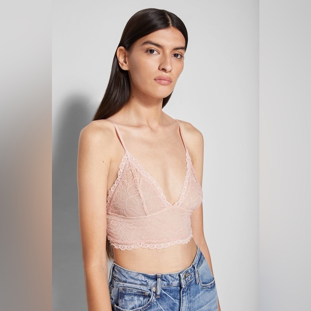 NWT Jonathan Simkhai Lace Bralette Desert Rose Pink XS